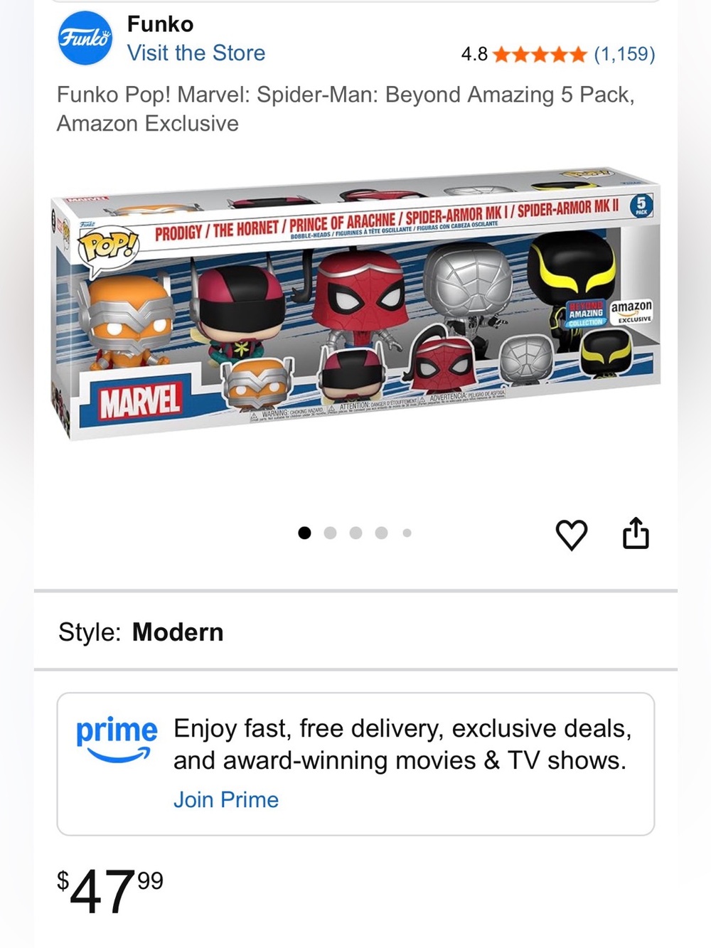 Funko Pop! Marvel: Spider-Man: Beyond Amazing 5 Pack